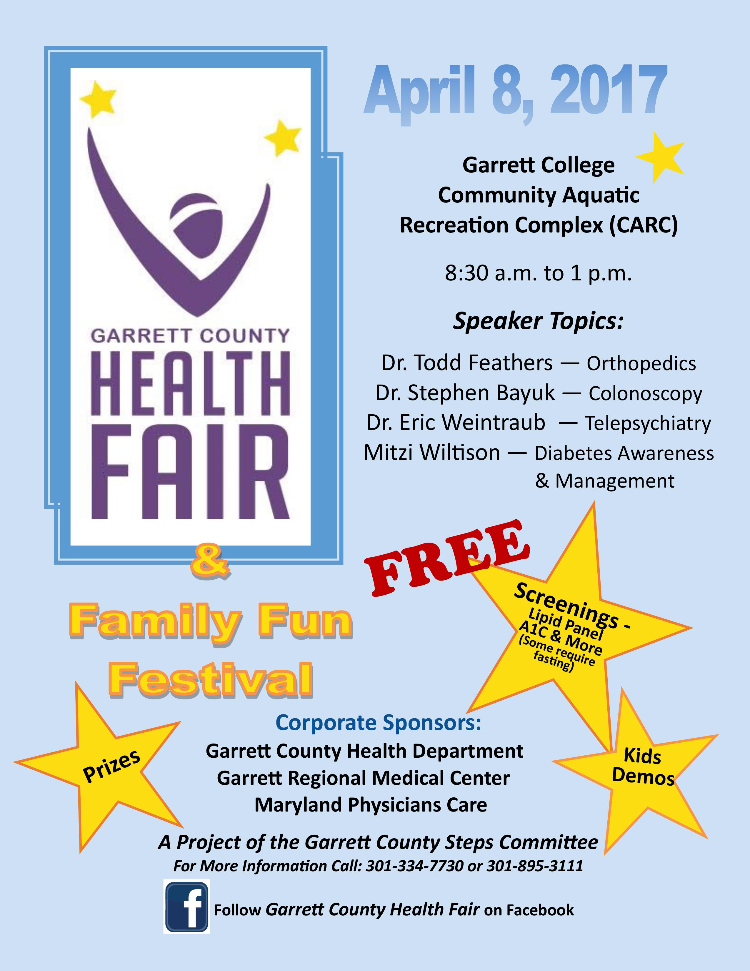April 8 - Health Fair - Garrett County DFCC